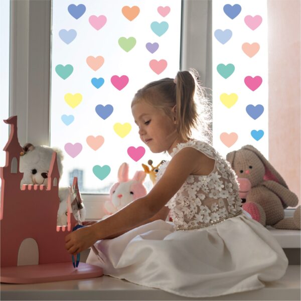 Colorful Love Heart Wall Stickers – Modern Waterproof Wall Decals (3 Pieces per Set)